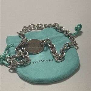 Please Return to Tiffany&Co. Choker 925 Sterling Silver 15’ Necklace W/ Pouch
